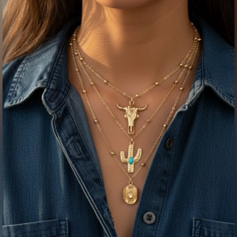 Gold Western Necklace Set (5003)